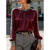 Satin-blend, Snake-print, Round-neck, Pleated, Loose-fit, Long-sleeved, Versatile Women’s Shirt