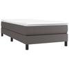 Box Spring Bed with Mattress Gray 100 X 200 Cm Faux Leather