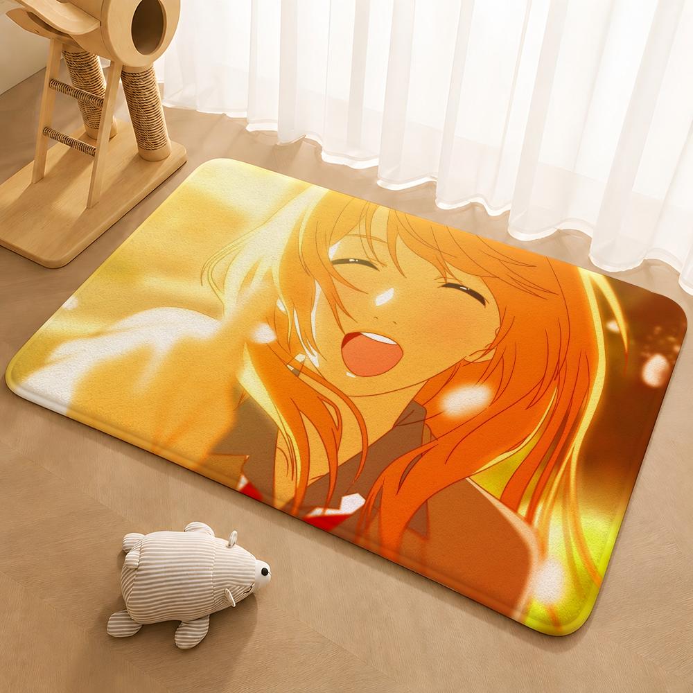 Your Lie In April Floor Mat Floor Mat Soft Flannel Non-Slip Door  Rug for Living Room