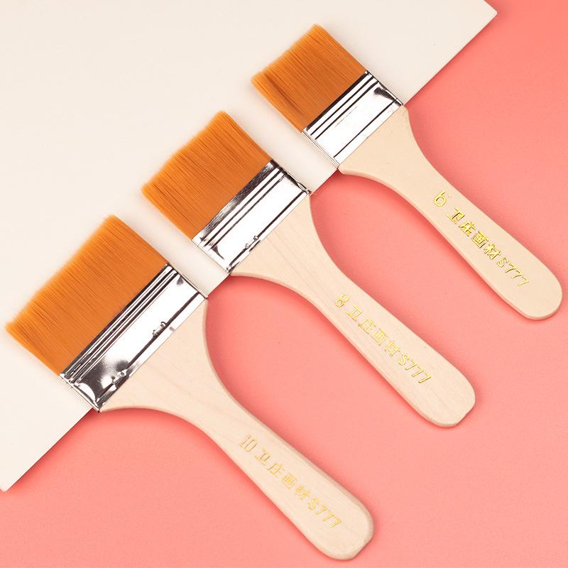 Nylon Bristle Art Brush with Wood Handle for Oil Painting
