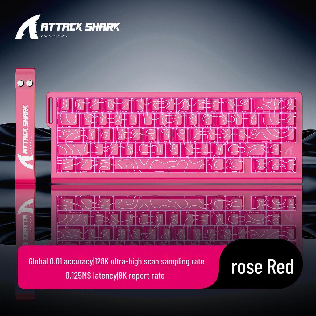 Manyetik Eksenli, Kenar Oymalı, Kablolu RGB, Ayarlanabilir Tuş Hareketi, E-spor için Düşük Gecikmeli Attack Shark X68HE Mekanik Klavye