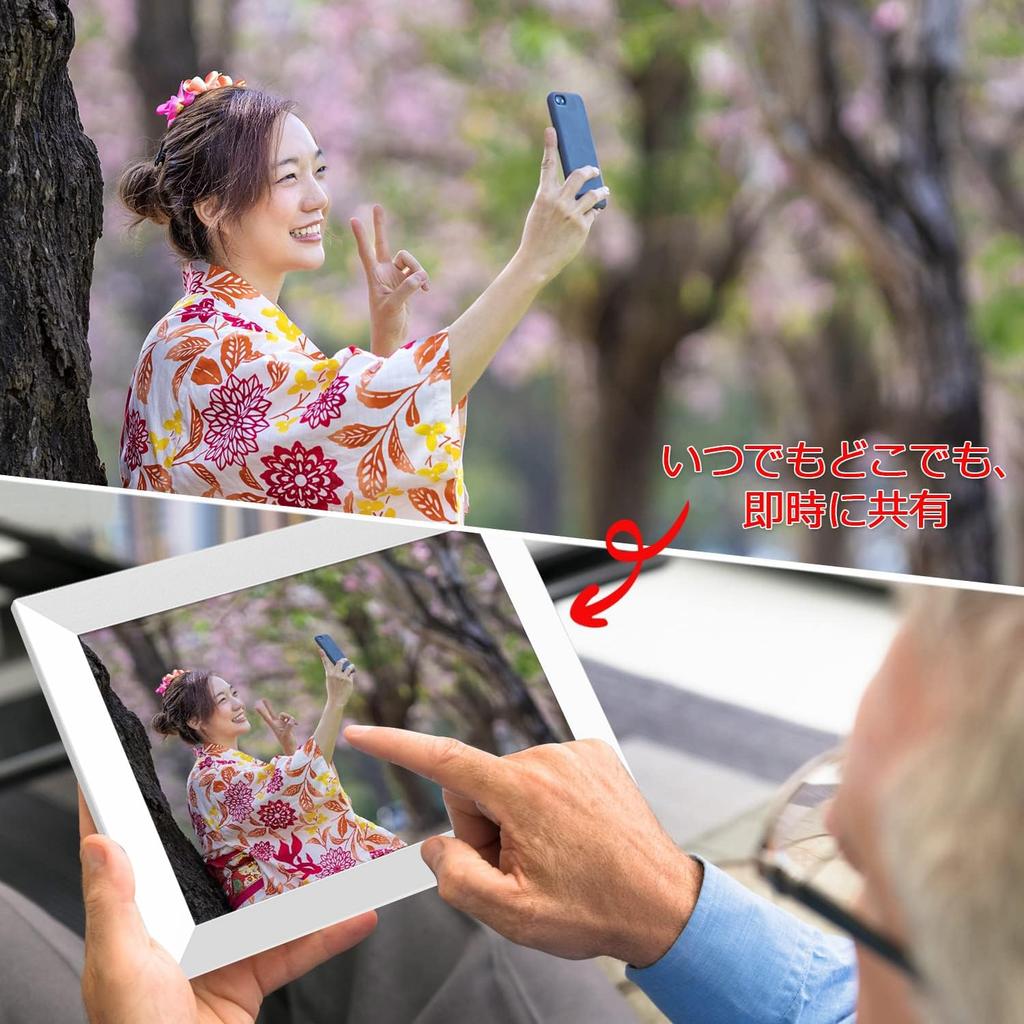 10.1-inch Digital Photo Frame, Multifunctional WiFi, Music/Video Transfer, Remote Touchscreen, Motion Sensor, Calendar, Automatic On/Off, Digital Albu