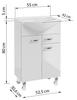 Bathroom cabinet with a washbasin on legs 85x55, standing white Mea with an elongated chrome tap