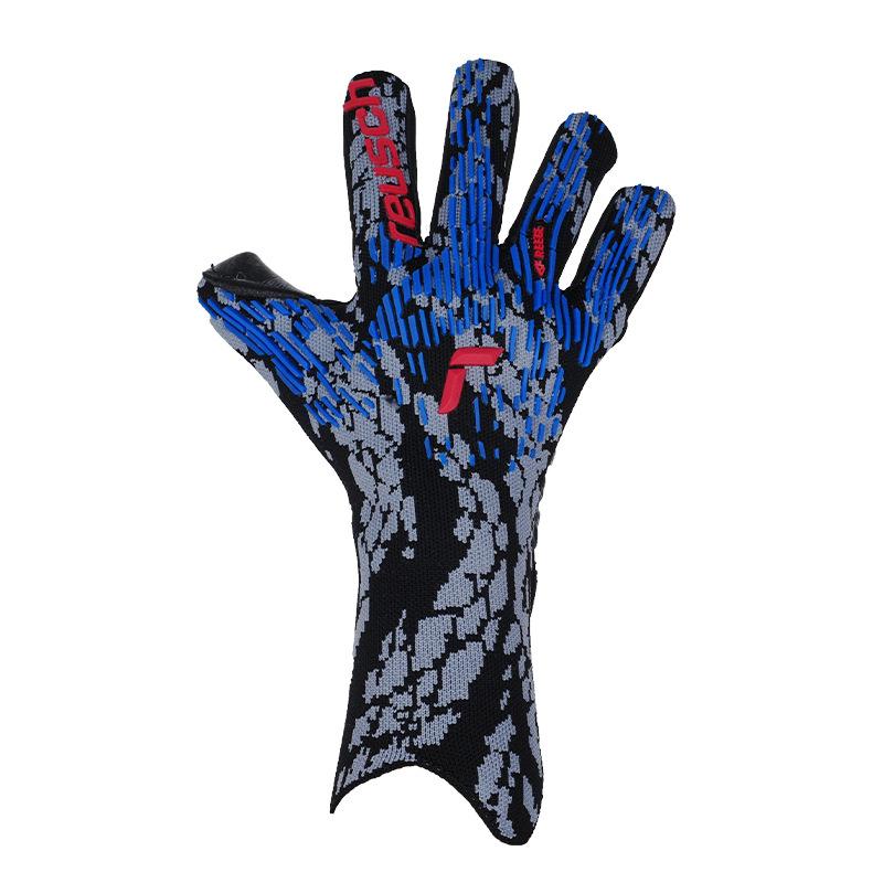

Football Goalkeeper Gloves Thickened Latex Wear-Resistant Breathable Non-Slip Goalkeeper Gloves Protective Gear size 10 for adults сіро блакитний колір