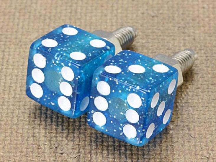 License Plate Bolt Dice (Glitter Blue) NB-AA113GBL-MON