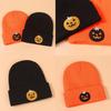 2023 New Halloween Hat Winter Ins Knitted Wool Hat Pumpkin Ghost Face Hat Female