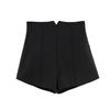 Korean Style High Waist Woolen Black Shorts - Autumn/Winter Casual Versatile Slimming Booty Shorts