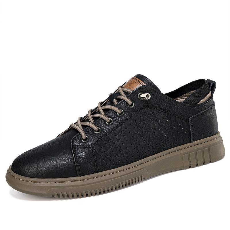 FashionLeather Fashion Shoes Men Retro Vulcanized Shoes Men Comfy British Styly Sneakers Breathable Mens Dress Footwear Leisure Walk