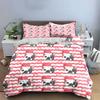 French Bulldog Santa Pattern Bedding Duvet Cover Set  (1*Duvet Cover 2*Pillowcases, without duvet insert)
