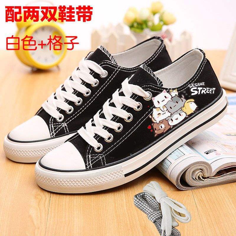 Nízké plátěné boty, jarní a podzimní ploché boty, skate boty