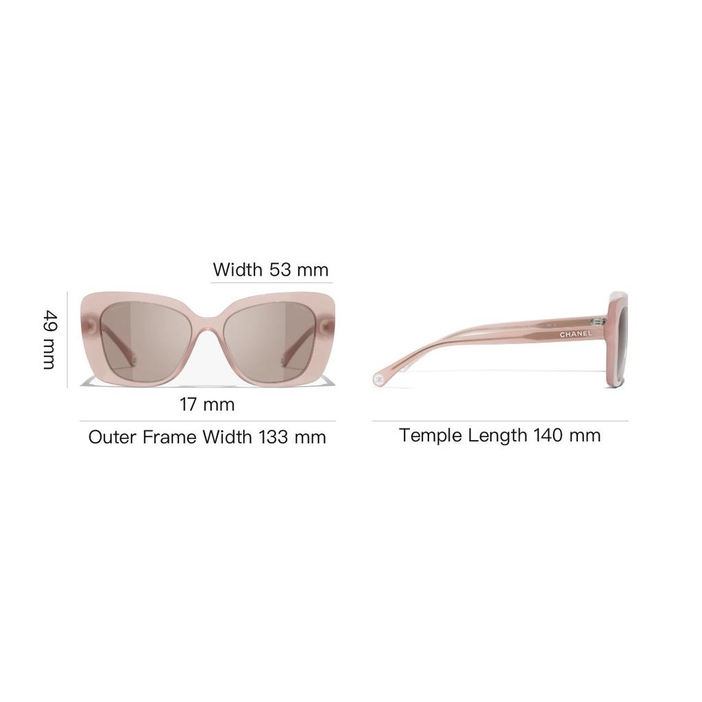 Chanel Sunglasses European Version Rectangular Frame UV Protection Unisex sunglasses Pink CH5504-1733-4R
