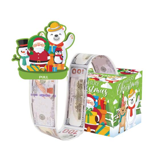 Christmas Money Box Pull-out Cash Gift Box DIY Holiday Money Gift Box with Transparent Bags Christmas Money Holder Pull Box for Kids Adults