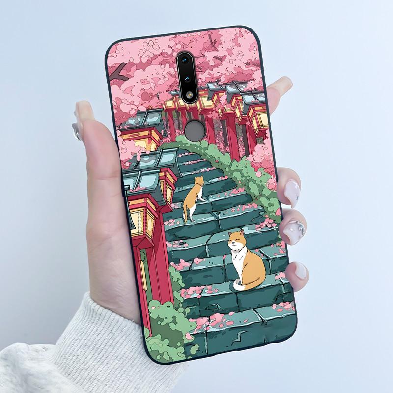 Cute Case For Nokia 4.2/Nokia 3/Nokia 3.1/Nokia3.2 Funda Capa Printing Shell Protective Cover Soft Silicone Cartoon Black Casing