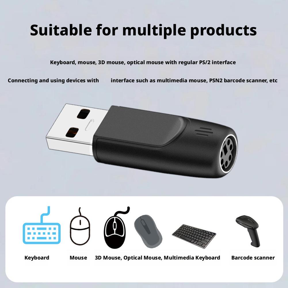 USB To For PS2 Adapter USB-A & Type-C Male To For PS2 Female Converter For Keyboard And Mouse Laptop Desktop Computer K4K4