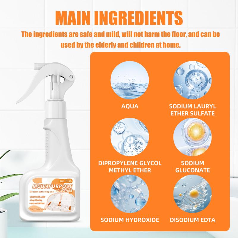 Jue-Fish Multifunctional Cleaner, Wooden Furniture Solid Wood Flooring Marble Tile Porcelain Decontamination Cleaner one size