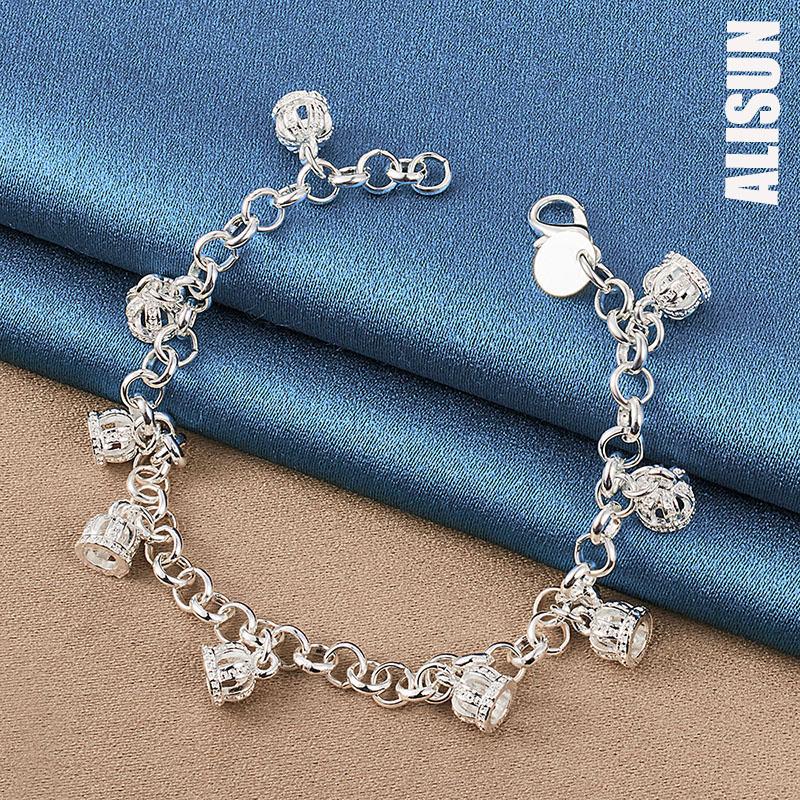 925 Sterling Silver Crown Pendant AAA Zircon Bracelet Fashionable Wedding Jewelry