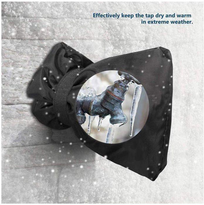 Set of 2 Thick Outdoor Faucet Covers - for Thermal Insulation and Freeze Protection - for Winter - Black