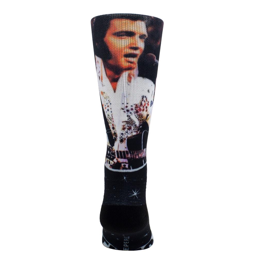 Elvis Presley Unisex Ponožky s motivem mikrofonu pro dospělé, sublimační, s kulatým výstřihem