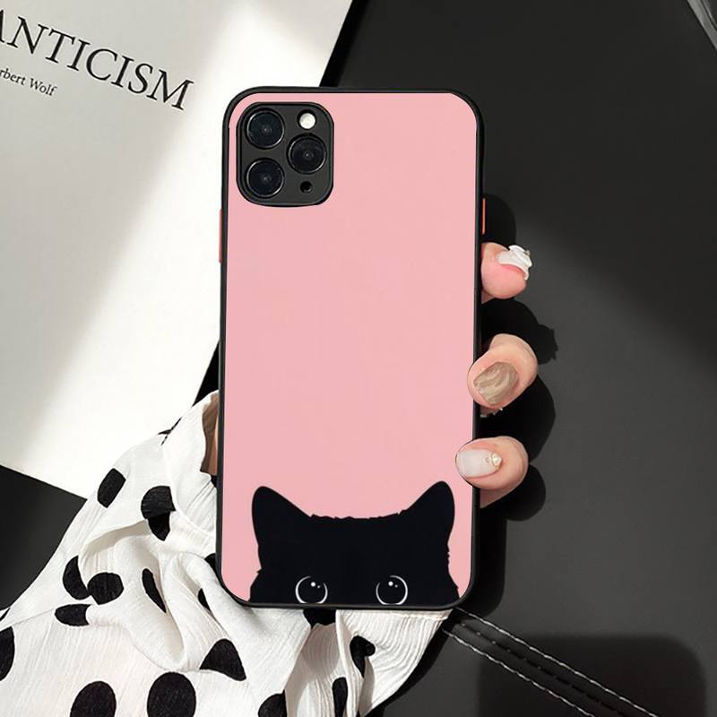 Black Cat Staring Eye On Phone Case for iPhone 11 12 13 mini pro XS MAX 8 7 6 6S Plus X 5S SE 2020 XR case