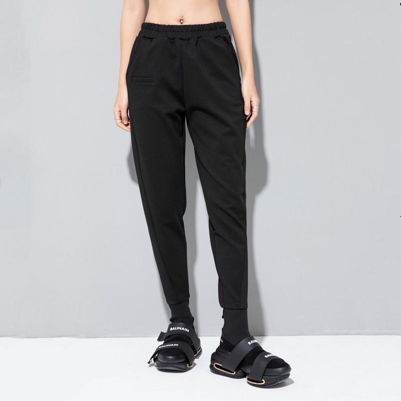 High Waist Black plus size vintage Women Casual spring autumn winter pencil Pants