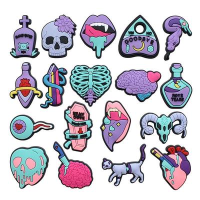 18Pcs Fashion Halloween Series PVC Shoe Charm Decorations