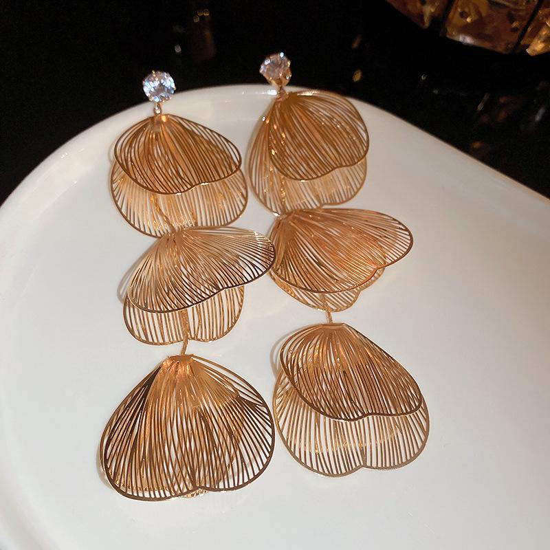Metallic Fishtail Long Tassel Earrings Elegant Earrings for Women