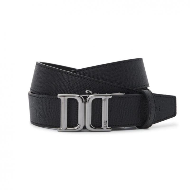 Daks Black Dd Metallic Buckle Leather Auto Belt Dbbe6e087bk
