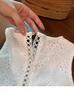 Girls' 2026 Trendy Korean-Style Chic White Cotton Hollow-Out Shorts Set