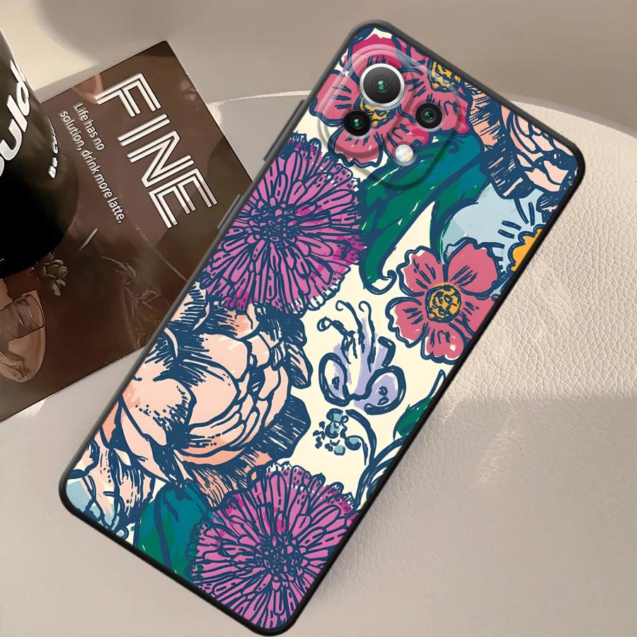 Cartoon Flower Funda Phone Cover Case for Xiaomi Mi 11 12T Pro 10T 12X 11T 12 13 Lite 14