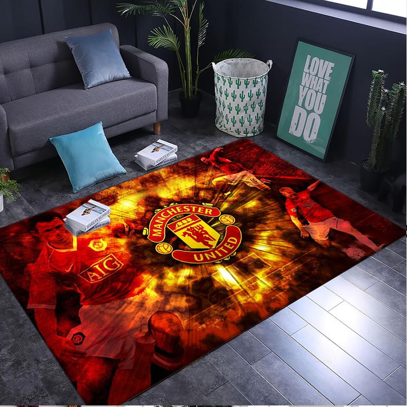 1PC rug Football Manchester Crest Carpet, Chair Rug,Area Rug for Office Bedroom living rooms bedroom, Doormat decor Christmas fan gifts