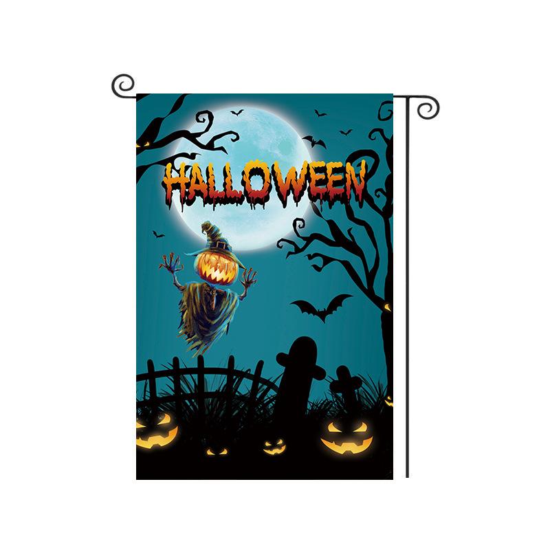 Cross-Border Happy Halloween Ghost Garden Flag with Pumpkin and Cartoon Design