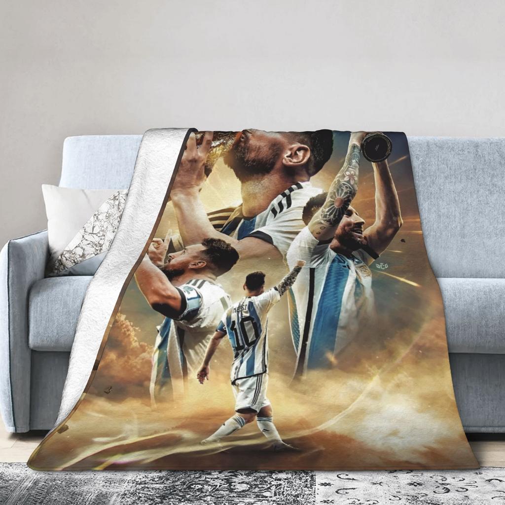 Argentina Number 10 Football Soccer Blanket Flannel Decoration Messied Portable Warm Throw Blanket for Home Couch Bedding Throws