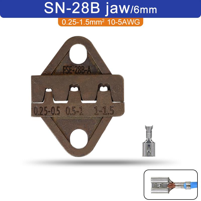 1KS Lisovací kleště čelisti SN série (šířka čelistí 6mm/kleště 190mm) pro TAB 2,8 4,8 6,3/C3 XH2,54 3,96 2510 pružina zástrčky SN-48B SN-28B YEFYM