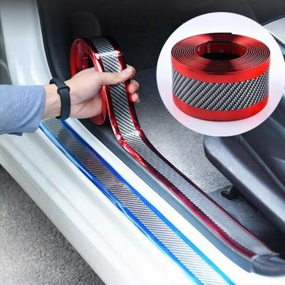 Auto Aufkleber Anti Scratch Einstiegsleisten Schutz Gummi Streifen Carbon Faser Auto Schwelle Schutz Stoßstange Film Aufkleber Auto Styling