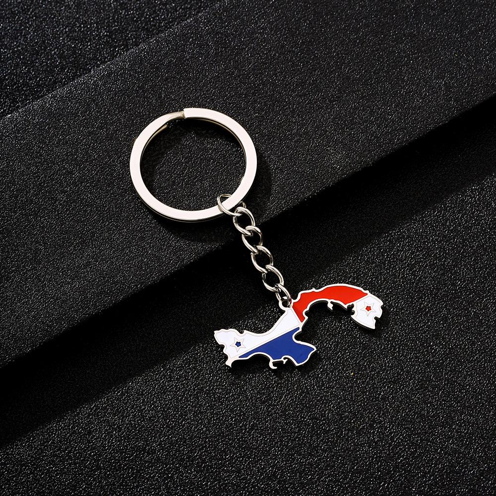 Unisex Retro Enamel Ethnic Stainless Steel Panama Pendant Keychain