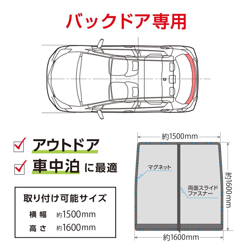 SEIWA Car Insect Repellent Easy for Back Doors Large 1 Slide Magnetic Ideal for Car Stink Bug Protection Net, Magnet, Only, Size, IMP042, Net,