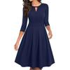Abiti Casual da Festa Vintage da Donna a Manica 3/4 Svasati Linea ad A Swing