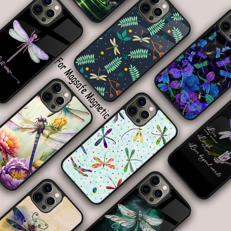 Dragonfly Magnetic Phone Case For APPLE iPhone 17 Air 16 14 13 12 Pro Max 15 Plus Wireless Charge With MagSafe Cover
