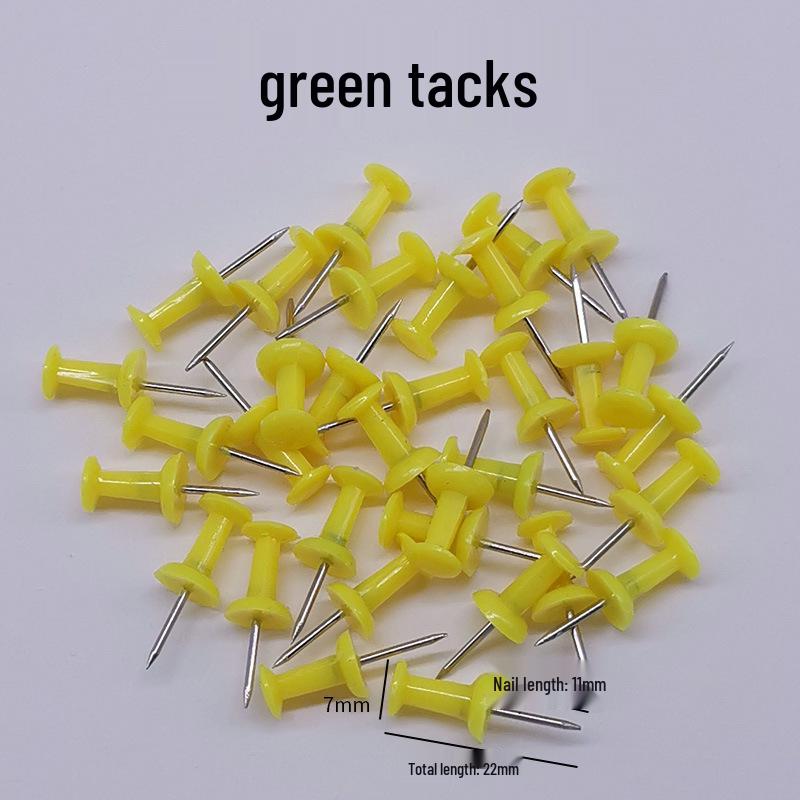 Five-Color Transparent I-Shaped Thumbtacks for Office or DIY Cork Boards