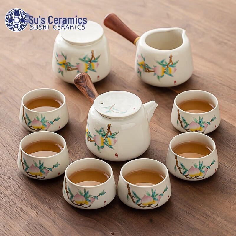 Su s Ceramic Handle Kung Fu Tea Set