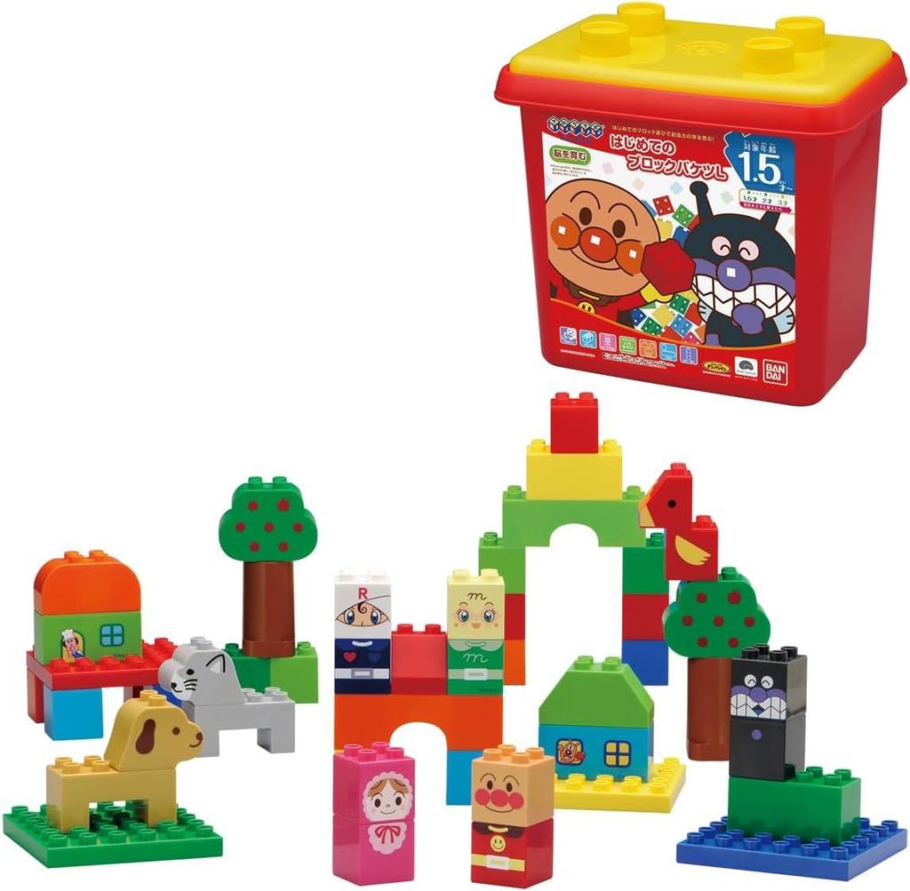 BlockLabo Anpanman First Block Bucket L Winter Includes Original [BANDAI] (2025 Bonus Blocks)