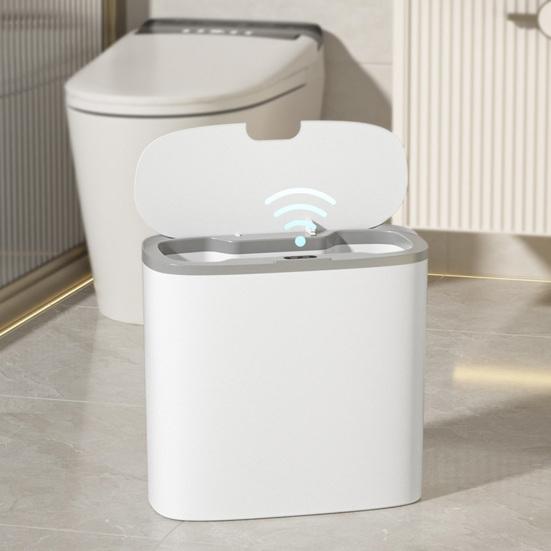 Space Saving Cabinet Trash Bin Motion Sensor Can, Wall Mounted Narrow Gap Garbage with Touchless Kitchen Container Automatic Open Lid, Hands Free for
