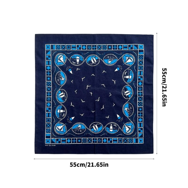 Vintage Style Cotton Scarf Lightweight Breathable Fashion Bandana Multipurpose Headscarf For Men And Women