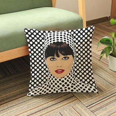 Modern Pop Art Girl Lips Printing Sofa Decoration Cushion Cover Cotton Linen Car Chair Throw Pillows Case Almofadas 45X45Cm
