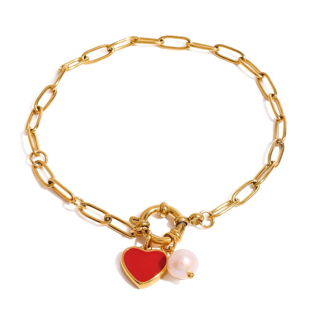 Youthway Oil Drop Pearl And Pearl Stainless Steel Charm Pendant Bracelet For Women Luxury Charm Fashion Jewelry Gift