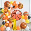 9Pcs Basketball Digital Balloon Set 22in 4D Sphere Balloons With 40 Inch Number Sports Basketball Themed Birthday Party Supplies