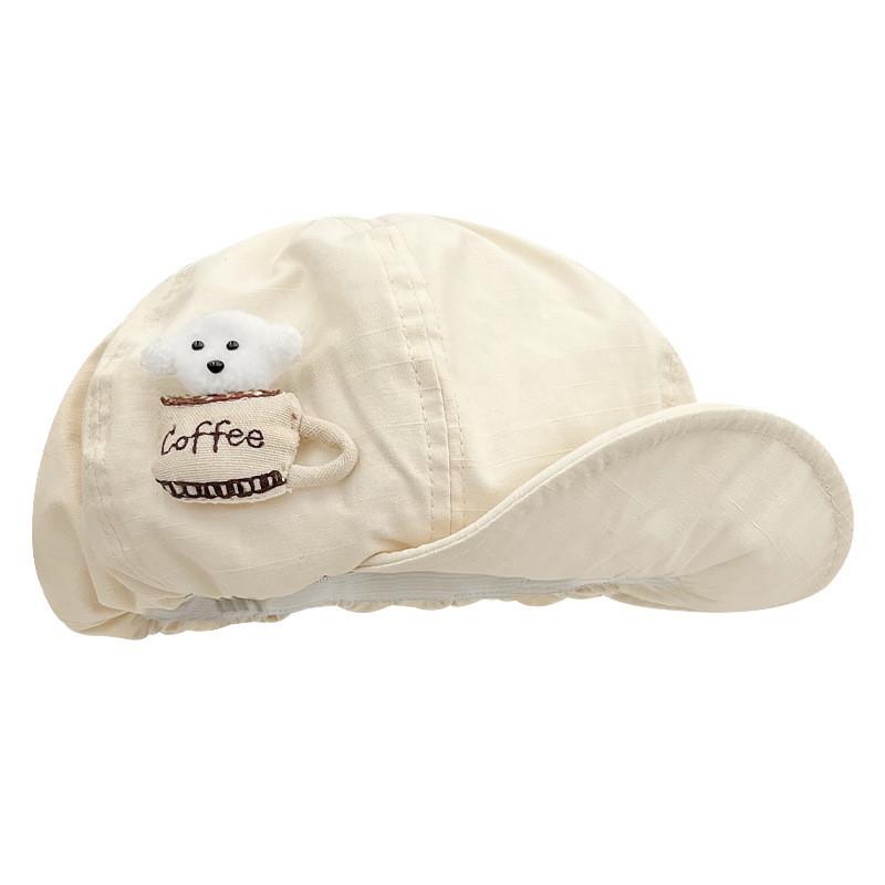 Dog Cartoon Casual Cotton Beret Hat For Women Spring Sun Hat Gift Artists For