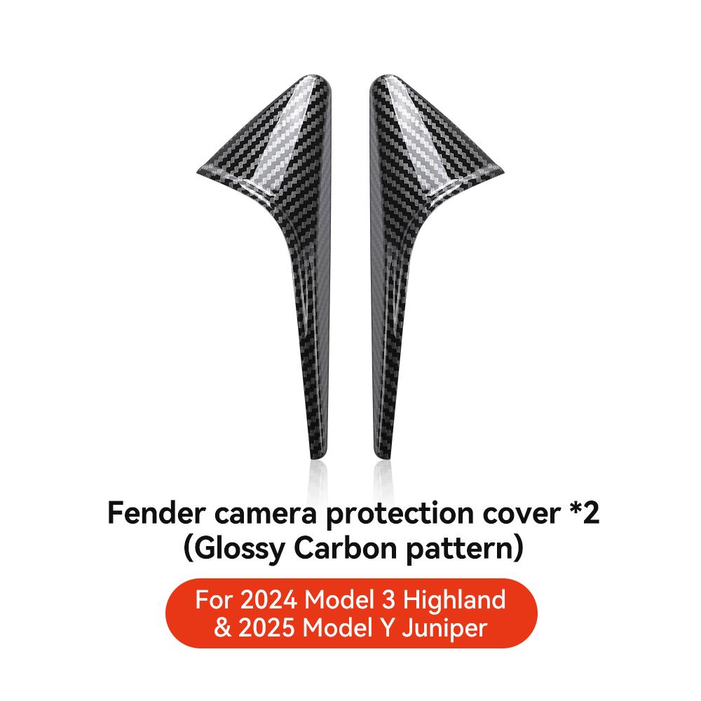 YZ Turn Signal Camera Trim Cover forTesla Model3Y 2025 2025 Accessories Side Leaf Board Protector ABS Matte Carbon Fiber Pattern