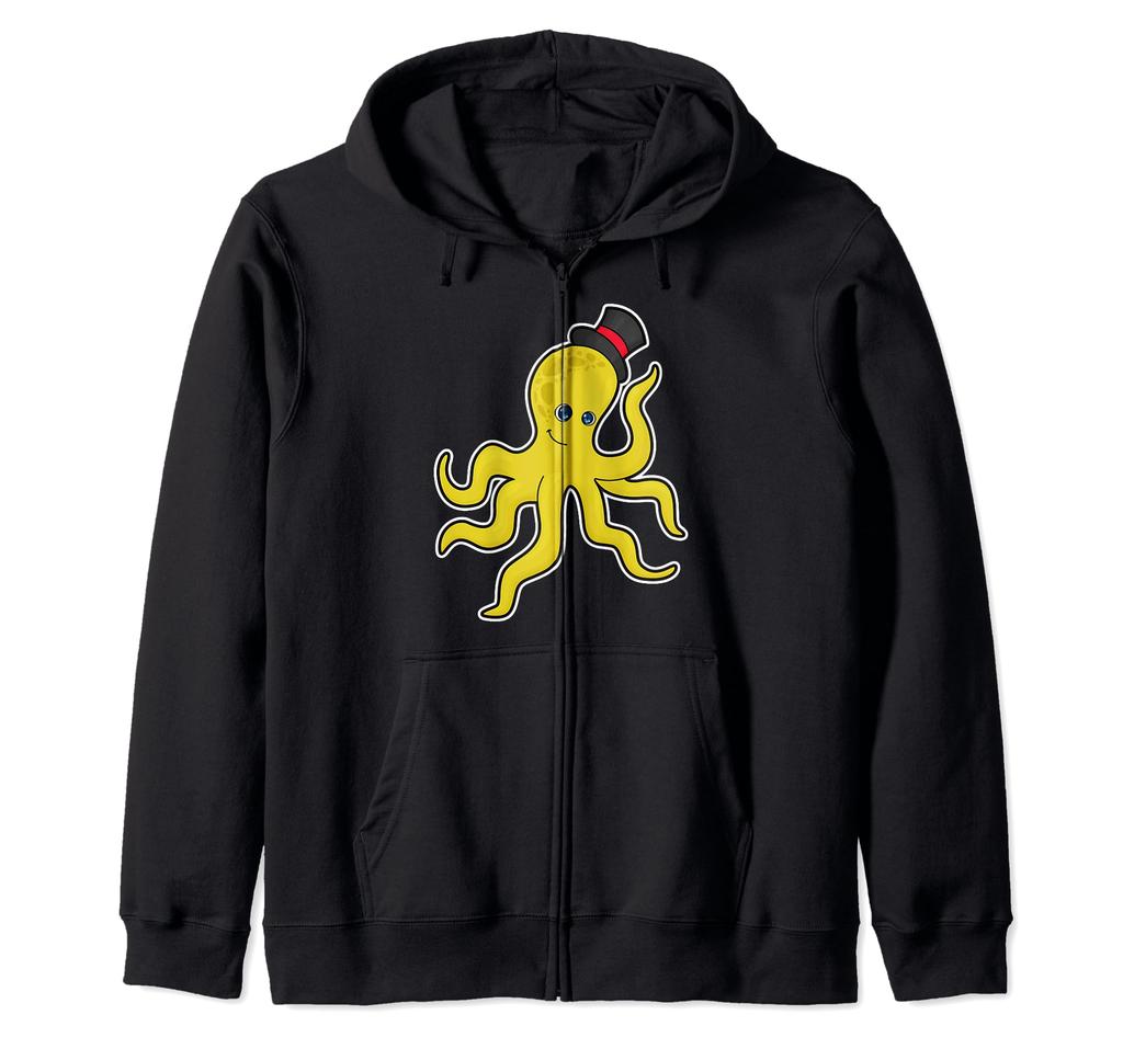 Octopus hat zip hoodie