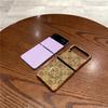 Electroplating PU Leather Ring Stand Case For Samsung Galaxy Z Flip 6 Flip 5 Flip 4 3 Flower Protective Cover Funda